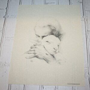 🐑 “Jesus and the Lamb” Art Print · Katherine Brown · 1982 · 11x14"